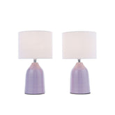 Laura Ashley Penny Twin Pack Table Lamp Purple With Shade